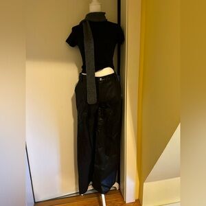 Princess Polly Ashlea PU Pants Black